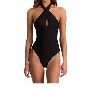 NEW PQ SWIM a+o x pq cross front one piece in black